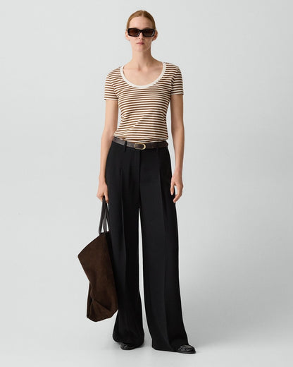 Scoop Neck Tee in Jersey Stripe