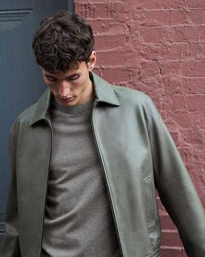 Wyatt Zip Jacket in Leather