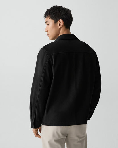 Snap Overshirt in Suede