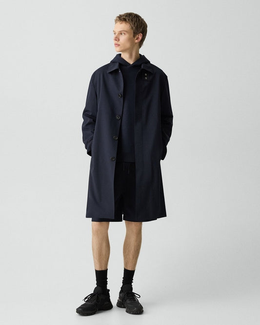 Balmacaan Coat in Motion Wool