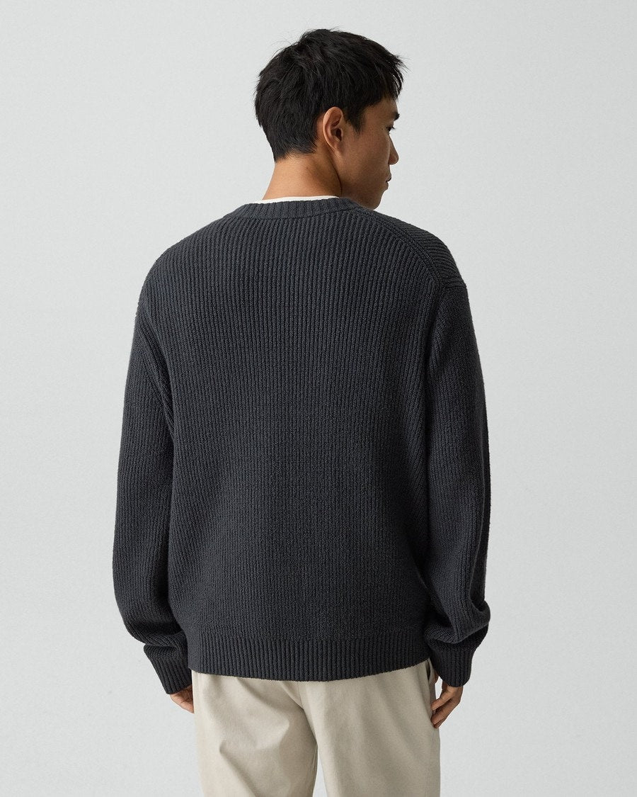 Crewneck Sweater in Cotton Silk Slub
