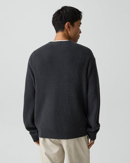 Crewneck Sweater in Cotton Silk Slub