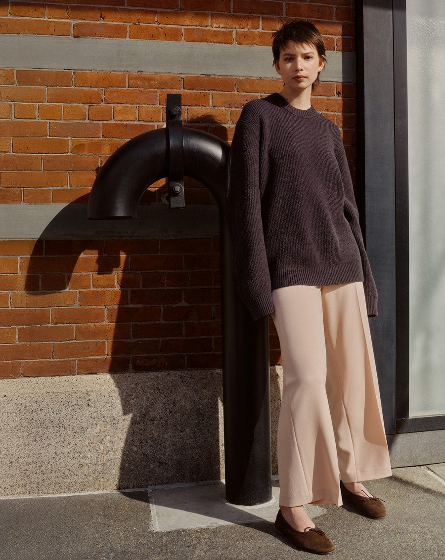 Wide-Leg Pull-On Pant in Admiral Crepe