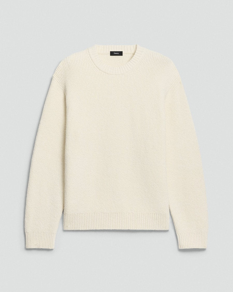 Crewneck Sweater in Cotton Silk Slub