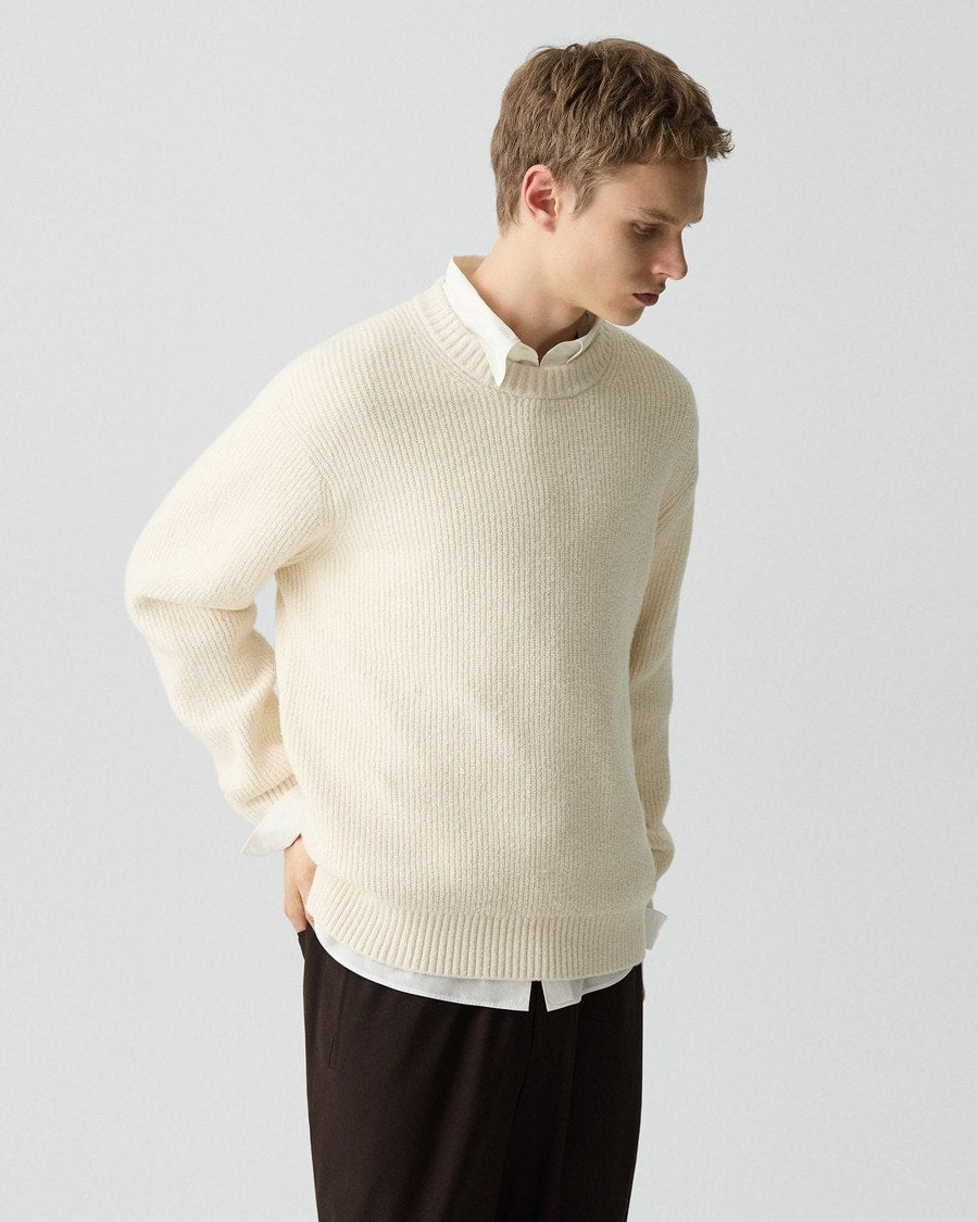 Crewneck Sweater in Cotton Silk Slub