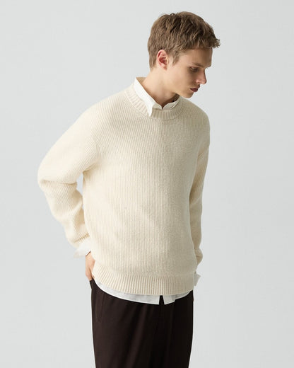 Crewneck Sweater in Cotton Silk Slub