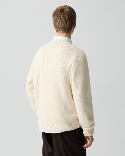 Crewneck Sweater in Cotton Silk Slub