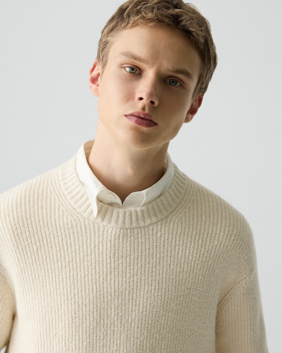 Crewneck Sweater in Cotton Silk Slub
