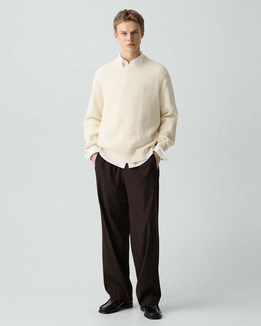 Crewneck Sweater in Cotton Silk Slub