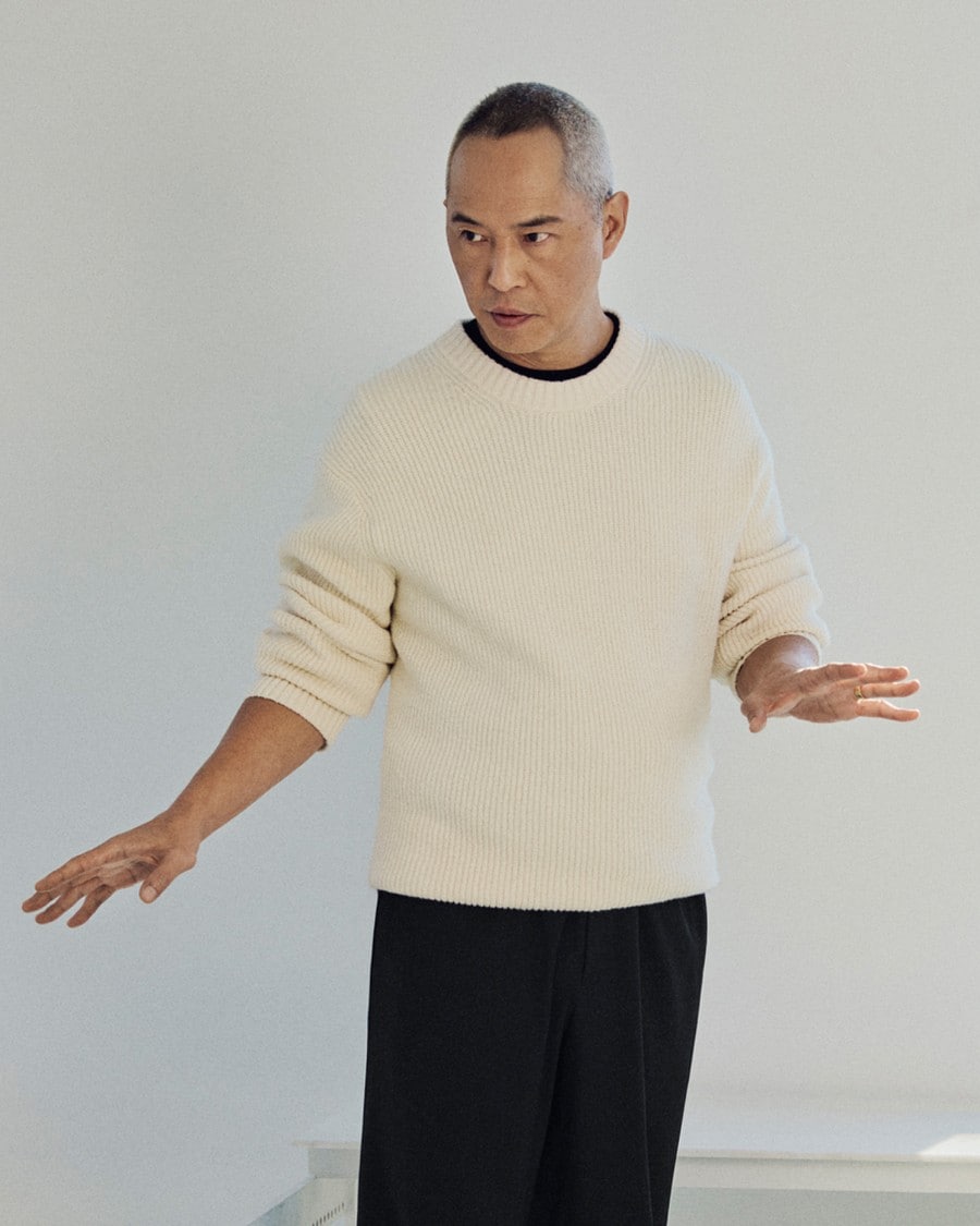 Crewneck Sweater in Cotton Silk Slub