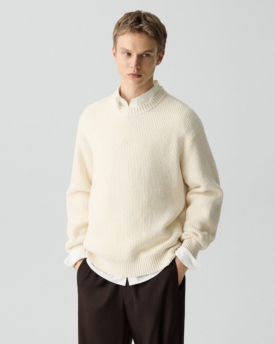Crewneck Sweater in Cotton Silk Slub