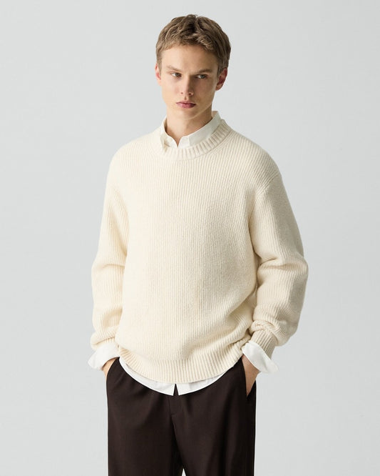 Crewneck Sweater in Cotton Silk Slub