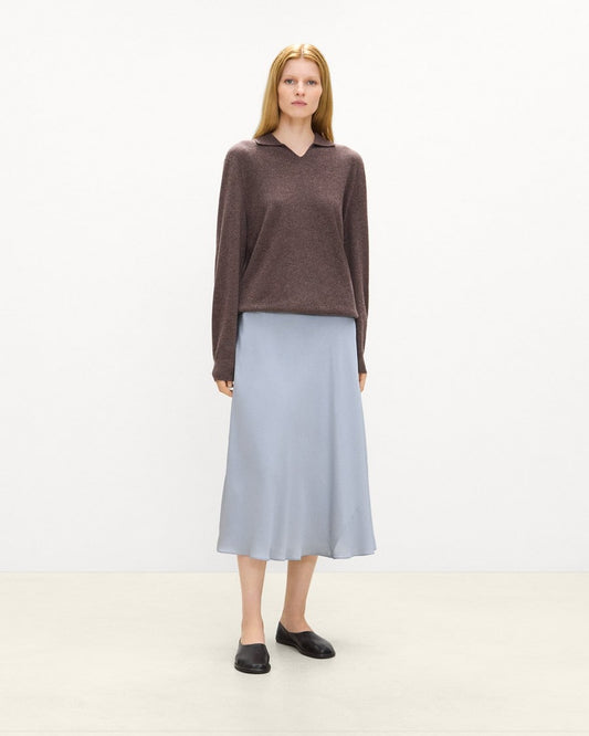 Fluid Pull-On Skirt in Silk Georgette