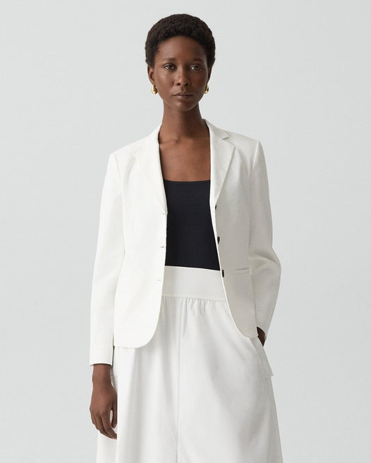Shrunken Three-Button Blazer in Good Linen