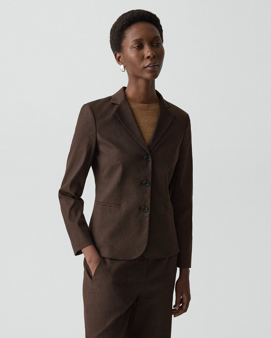 Shrunken Three-Button Blazer in Good Linen