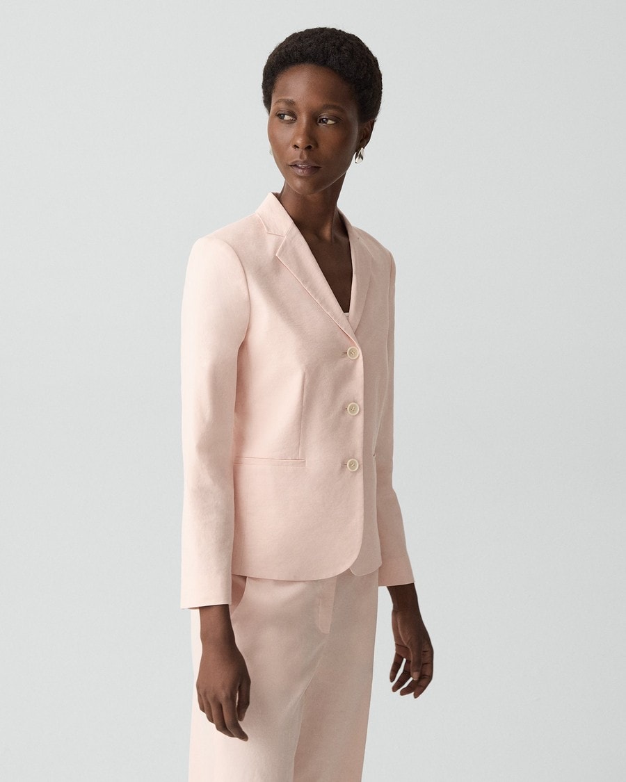 Shrunken Three-Button Blazer in Good Linen