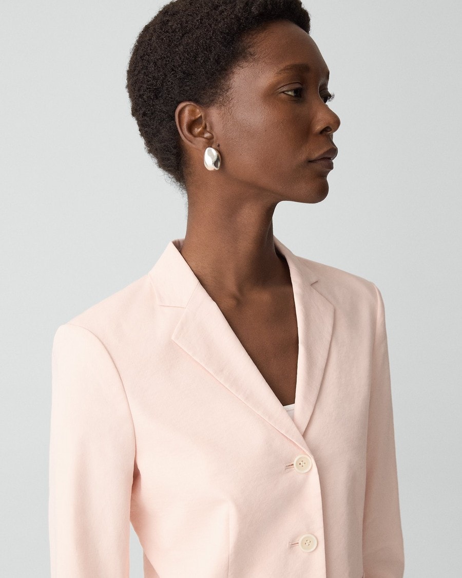 Shrunken Three-Button Blazer in Good Linen