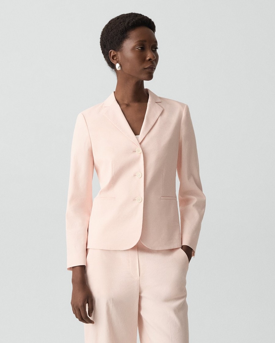 Shrunken Three-Button Blazer in Good Linen