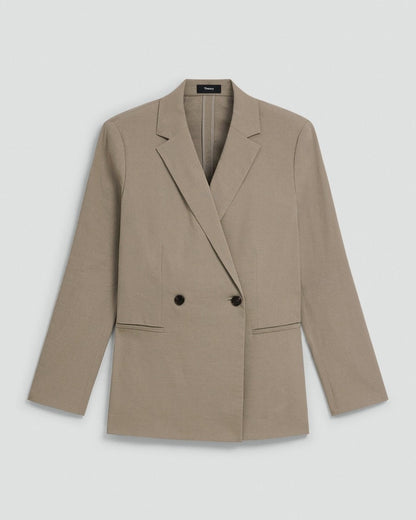 Vented Double-Breasted Blazer in Good Linen