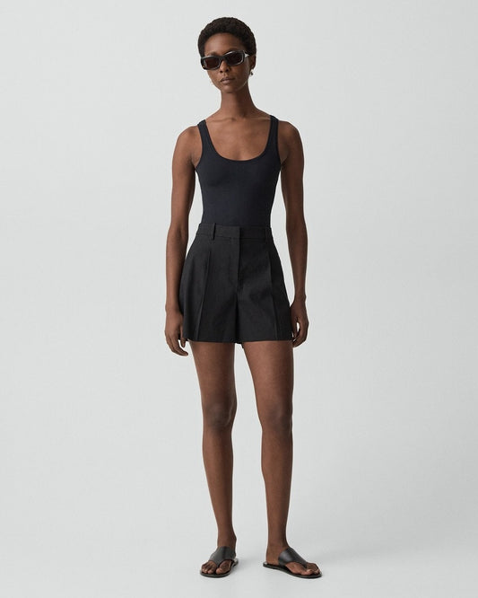 Fluid Pleat Short in Good Linen