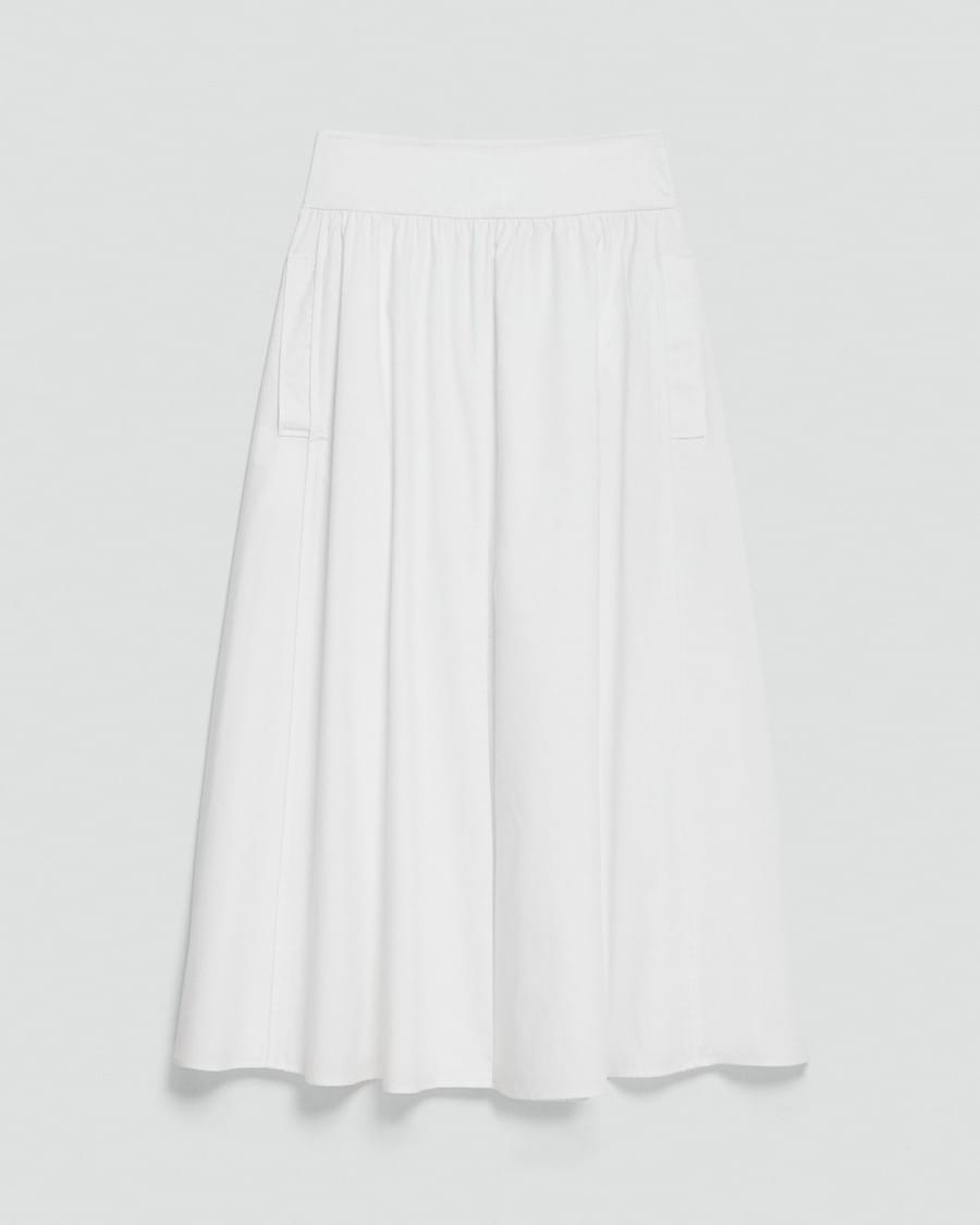 Vented Skirt in Relaxed Poplin
