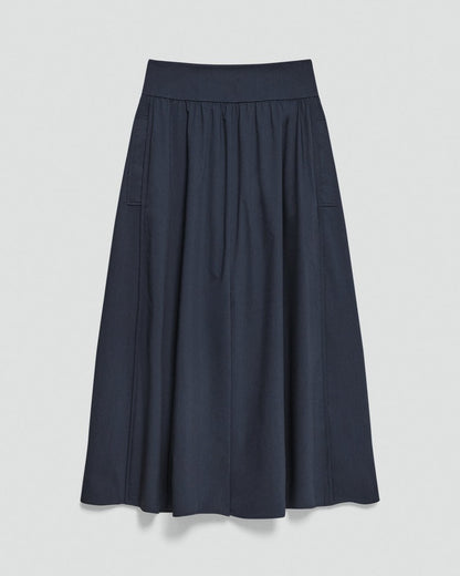 Vented Skirt in Relaxed Poplin