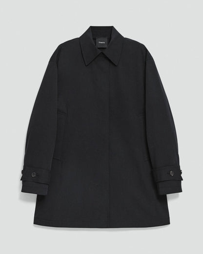 A-Line Trench Coat in Sleek Cotton
