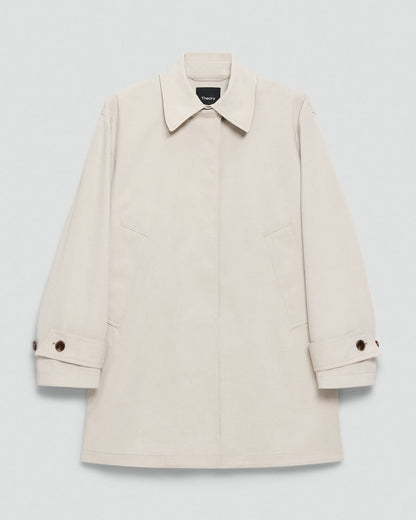 A-Line Trench Coat in Sleek Cotton