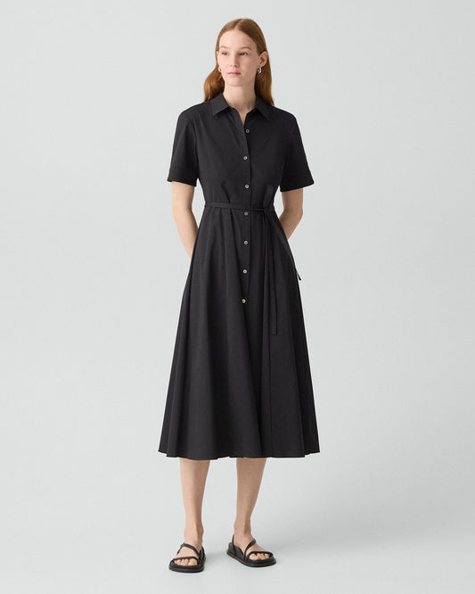 Belted Shirt Dress in Good Poplin