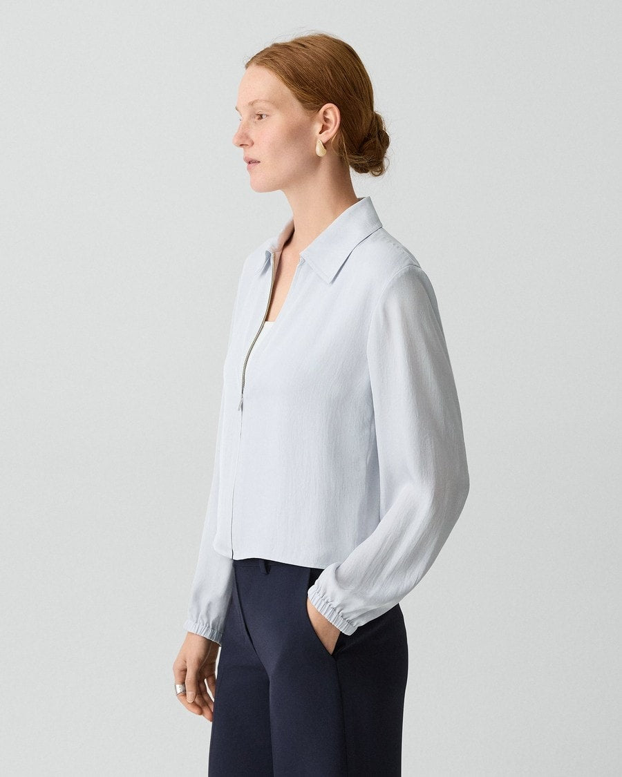 Cropped Jacket in Washed Twill
