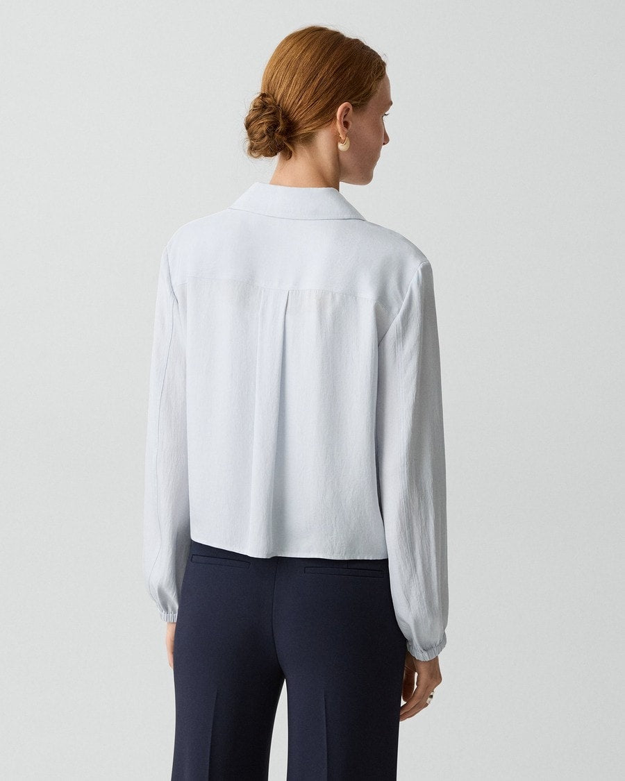 Cropped Jacket in Washed Twill