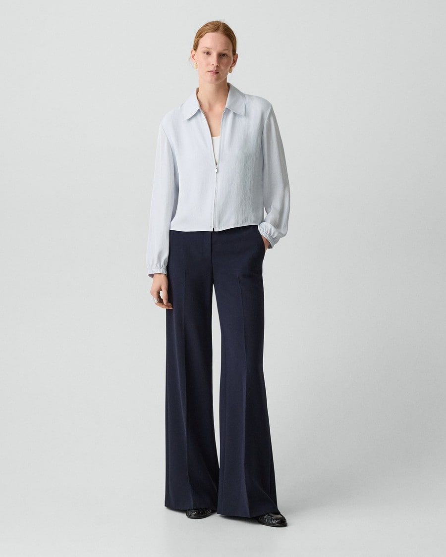 Cropped Jacket in Washed Twill