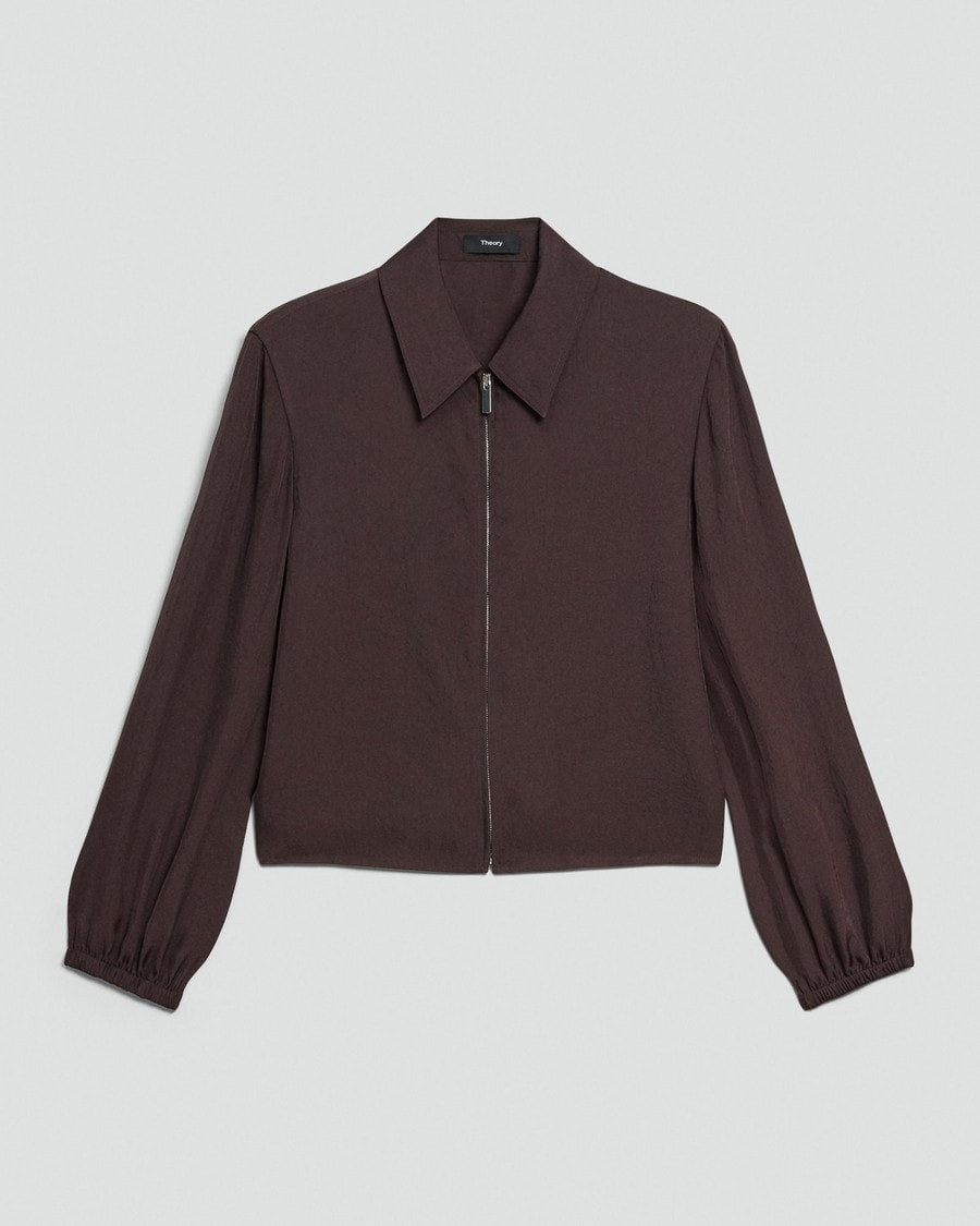 Cropped Jacket in Washed Twill