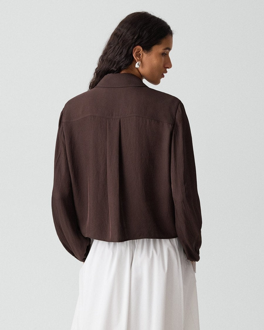 Cropped Jacket in Washed Twill