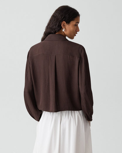 Cropped Jacket in Washed Twill