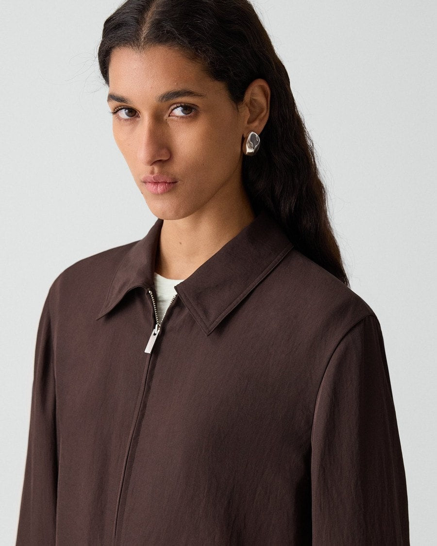 Cropped Jacket in Washed Twill