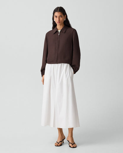 Cropped Jacket in Washed Twill