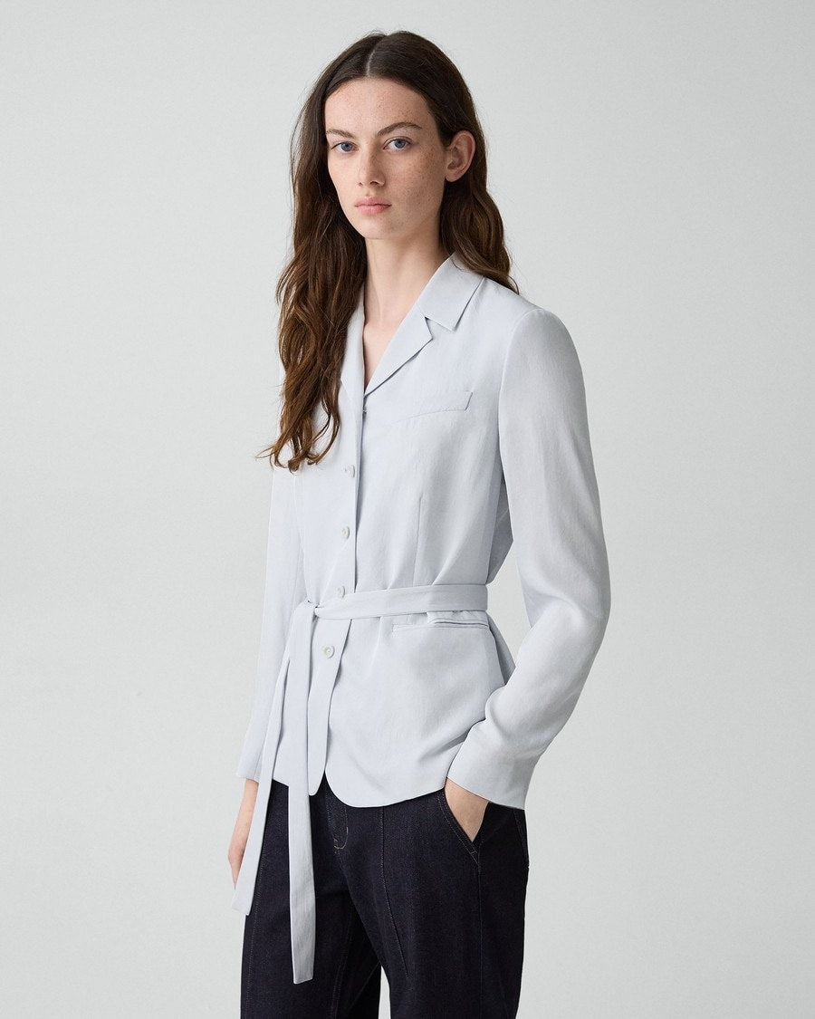 Tie-Waist Jacket in Washed Twill