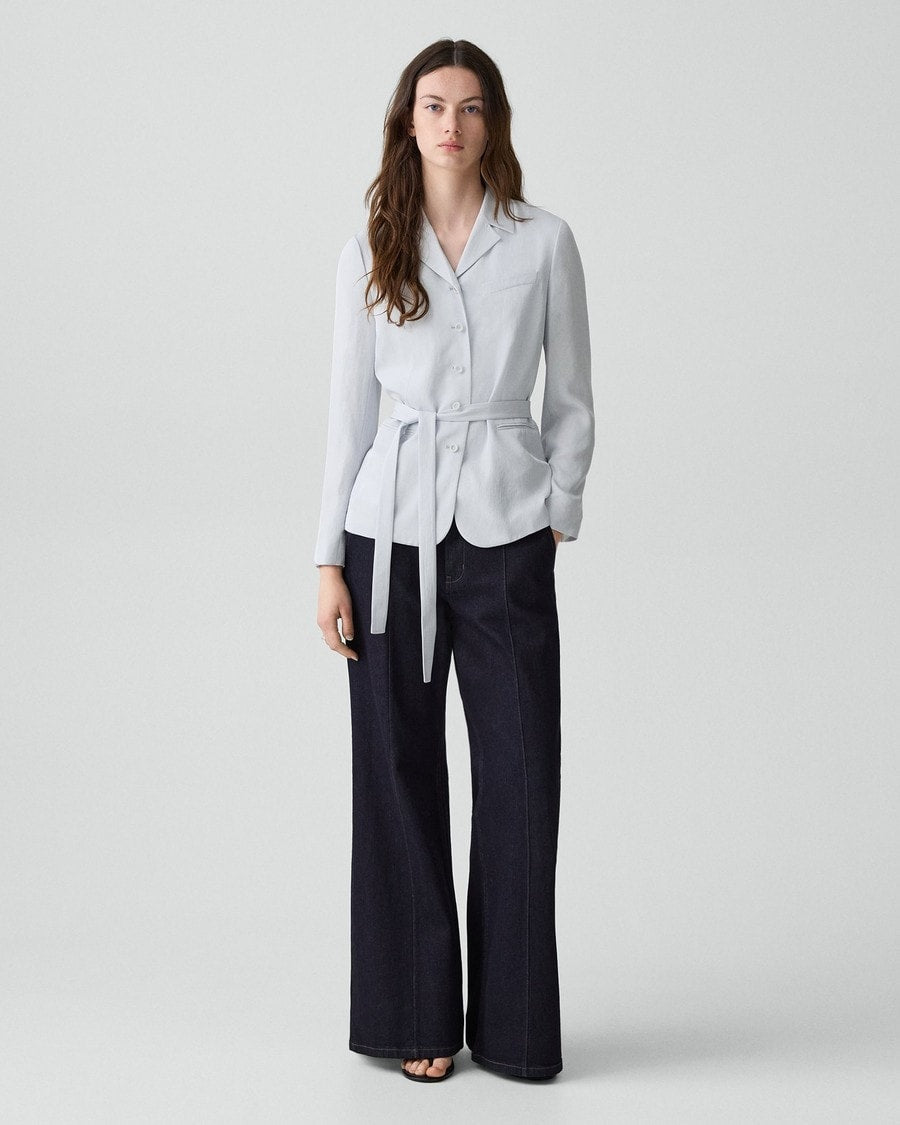 Tie-Waist Jacket in Washed Twill