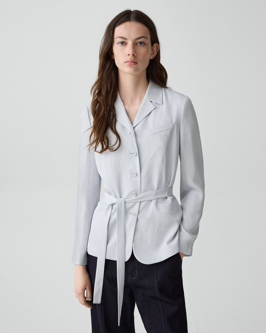 Tie-Waist Jacket in Washed Twill