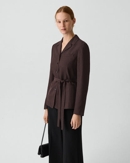 Tie-Waist Jacket in Washed Twill
