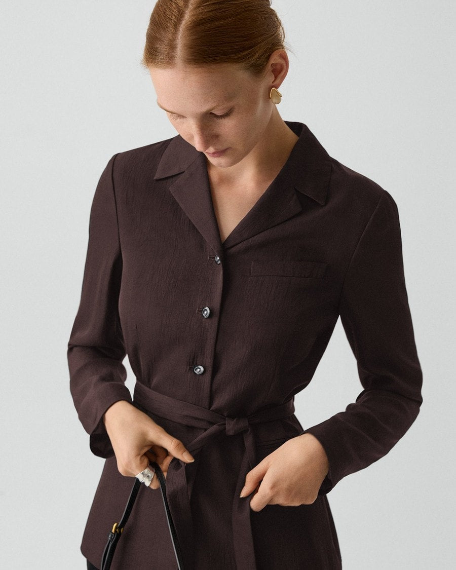 Tie-Waist Jacket in Washed Twill