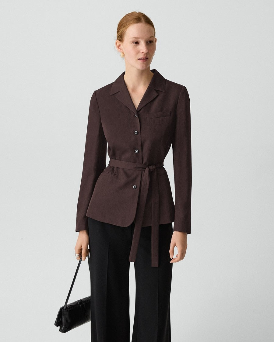 Tie-Waist Jacket in Washed Twill