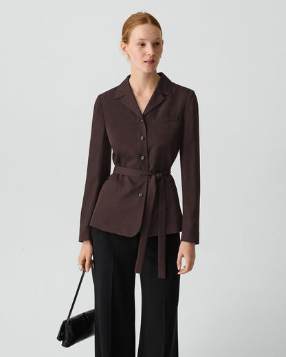Tie-Waist Jacket in Washed Twill