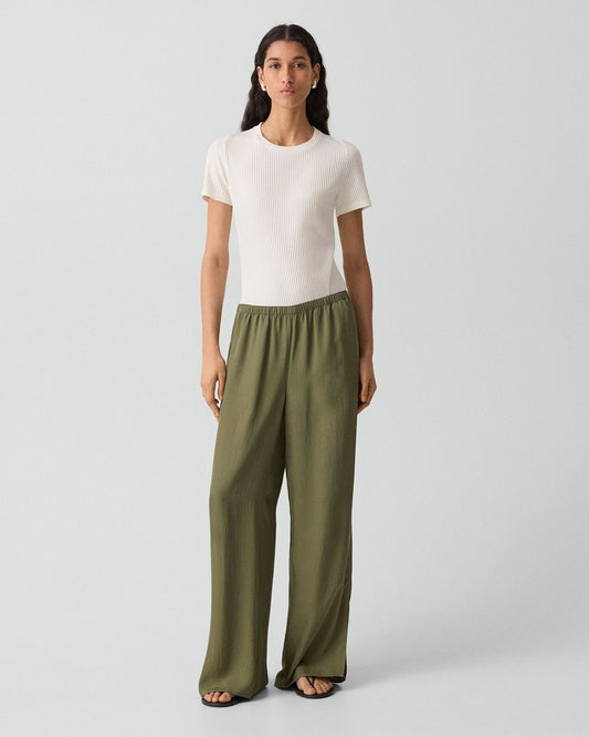 Side Vent Pull-On Pant in Washed Twill