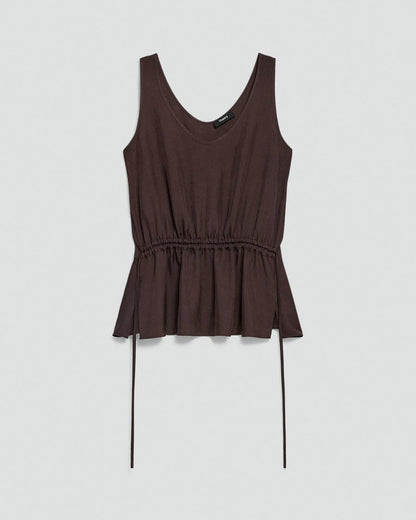 Tie-Waist Tank Top in Washed Twill