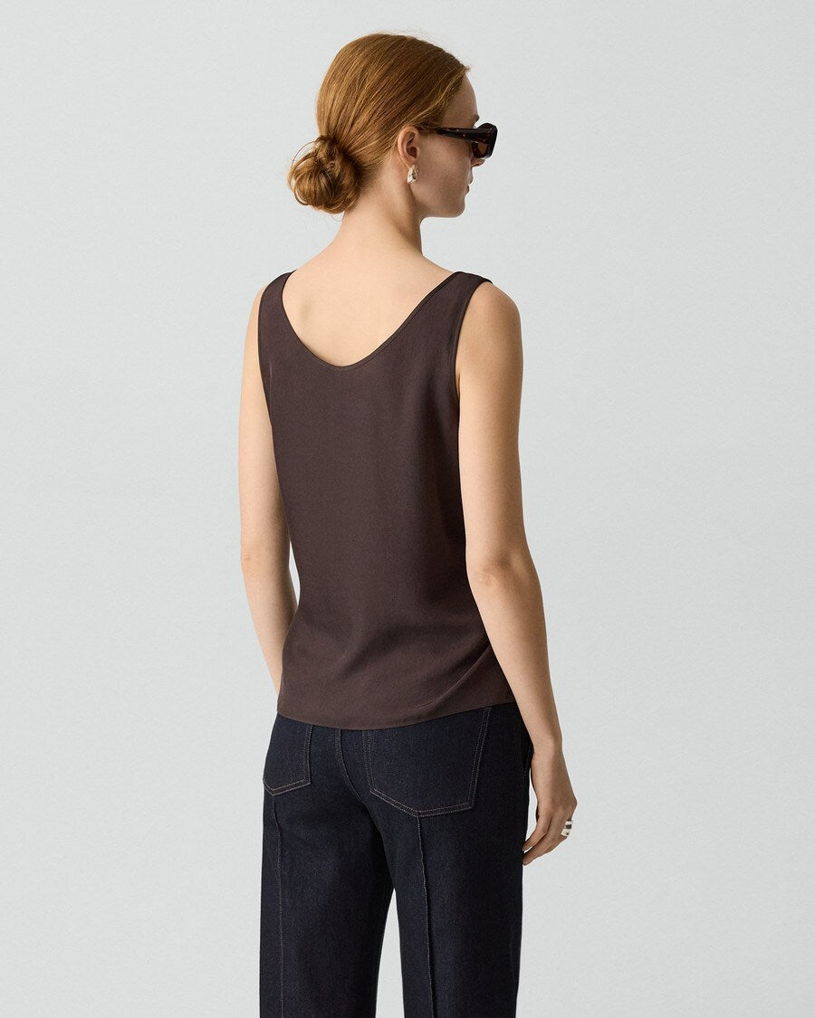 Tie-Waist Tank Top in Washed Twill