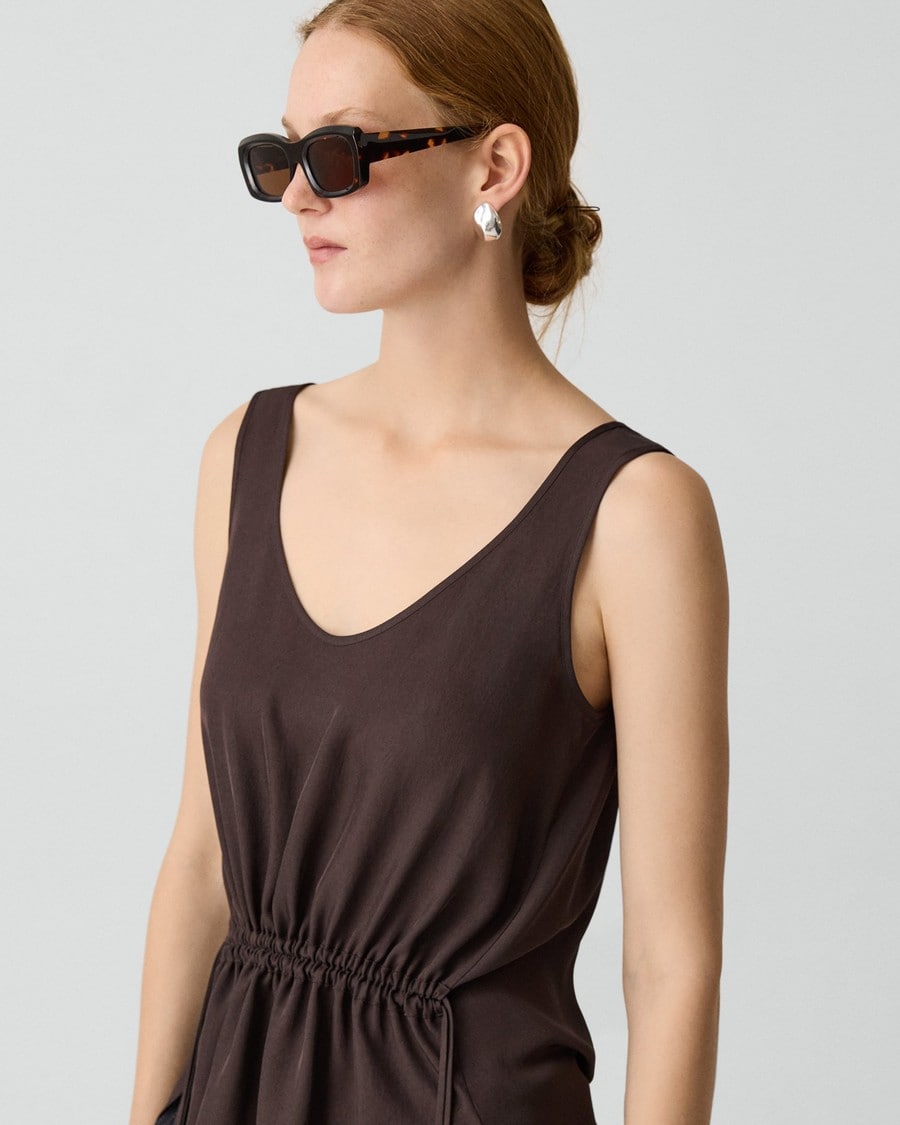 Tie-Waist Tank Top in Washed Twill