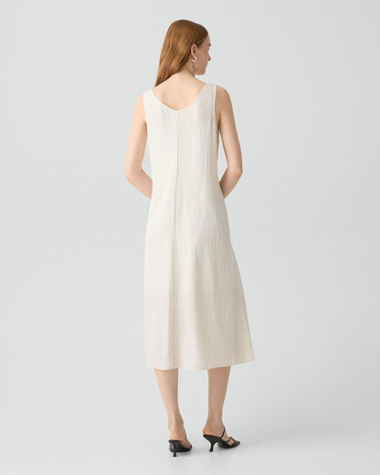 Tie-Waist Tank Dress in Washed Stripe