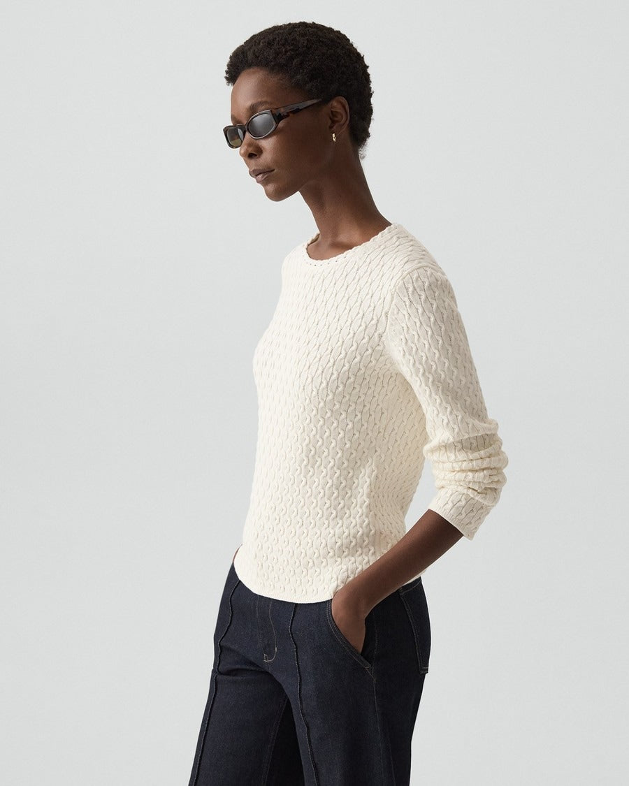 Textured Sweater in Orchard Cotton